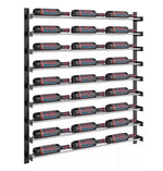 45-inch wine bottle wall rack showing multiple bottle slots with metal side brackets