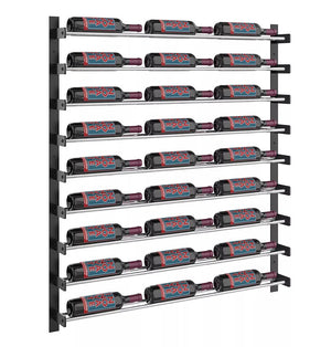 45-inch wine bottle wall rack showing multiple bottle slots with metal side brackets