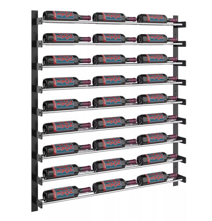 45-inch wine bottle wall rack showing multiple bottle slots with metal side brackets