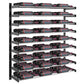 45-inch wine bottle wall rack in dark metal finish with evenly spaced bottle rows