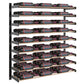 45-inch wine bottle wall rack featuring bottle rows with black rails and side plates