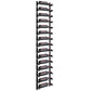 Side view of matte black single-column wine bottle rack with curved bottle supports