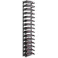 Single-column wall wine rack with matte black frame and curved bottle holders