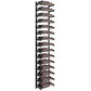 Matte black single-column wine bottle holder rack showing curved bottle slots