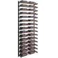 Two-column wine bottle wall rack featuring black frame bars and multiple bottle slots