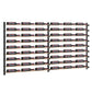 Black designer wine bottle rack grid wall with evenly spaced bottle holders and dividers