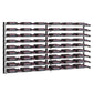 Black designer wine bottle rack wall with multiple horizontal bottle holders