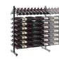 Double-sided bottle display rack, angled view showing top and middle rows of bottles