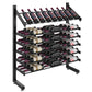 Matte black single-sided wine display rack with front leg and angled top bottle row