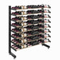 Single-sided wine bottle rack, matte black frame with rows of wine bottles