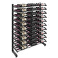 Single-sided wine bottle rack perspective view, matte black frame with wine bottles