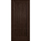 Square-top solid wood wine cellar door, dark brown with vertical plank panels and border frame.