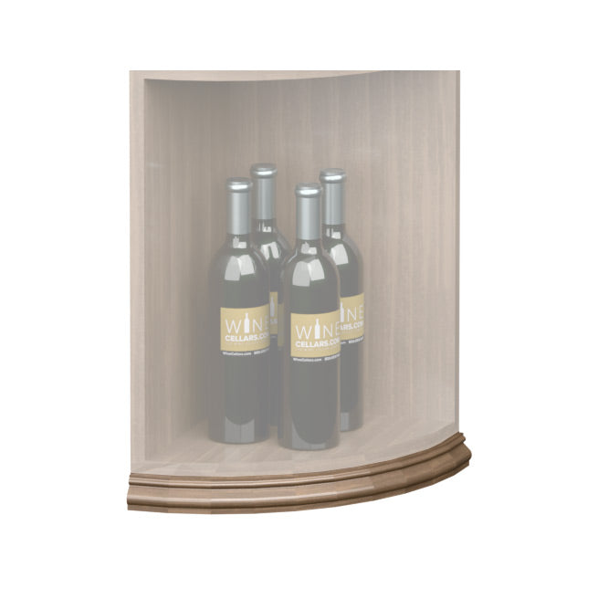 Curved quarter-round base molding, light wood tone strip with smooth curved profile