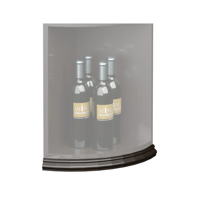 Curved quarter-round base molding, dark charcoal curved strip for corner shelves