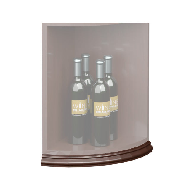 Curved quarter-round base molding, dark brown curved strip for quarter-round shelf