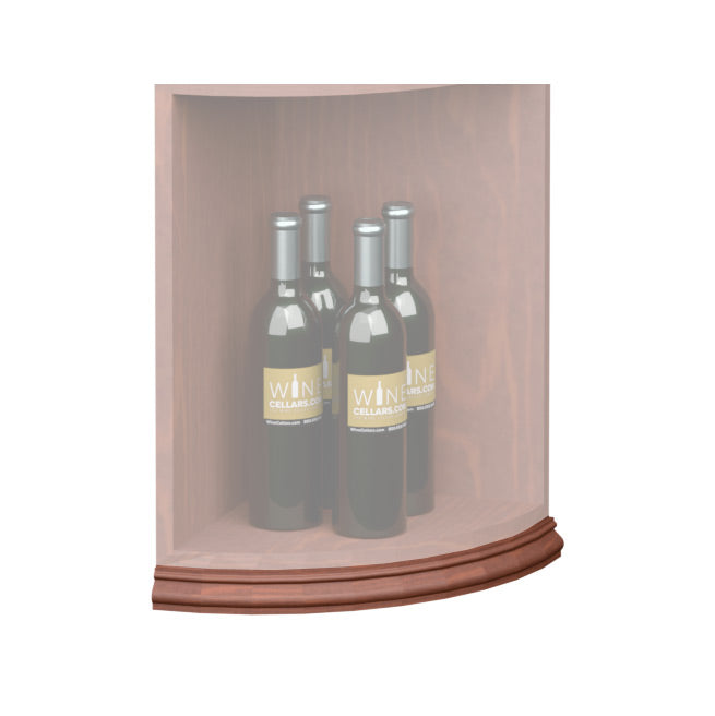 Espresso brown curved quarter-round shelf base molding with smooth rounded lip.