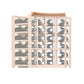 Curved corner rack with crown molding, pale tan wood frame and circular cutouts
