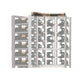Crown molding trim for curved corner rack, gray finish with top cap