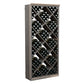 6ft wine bottle storage rack with diamond lattice shelves and filled bottle compartments