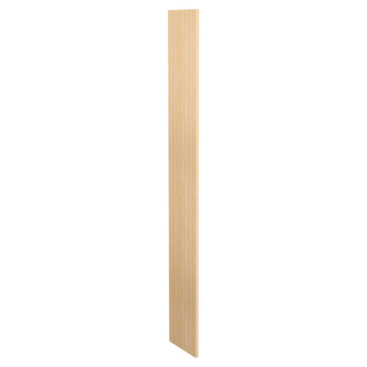 Light tan pre-cut filler wood panel with vertical grain and straight edges