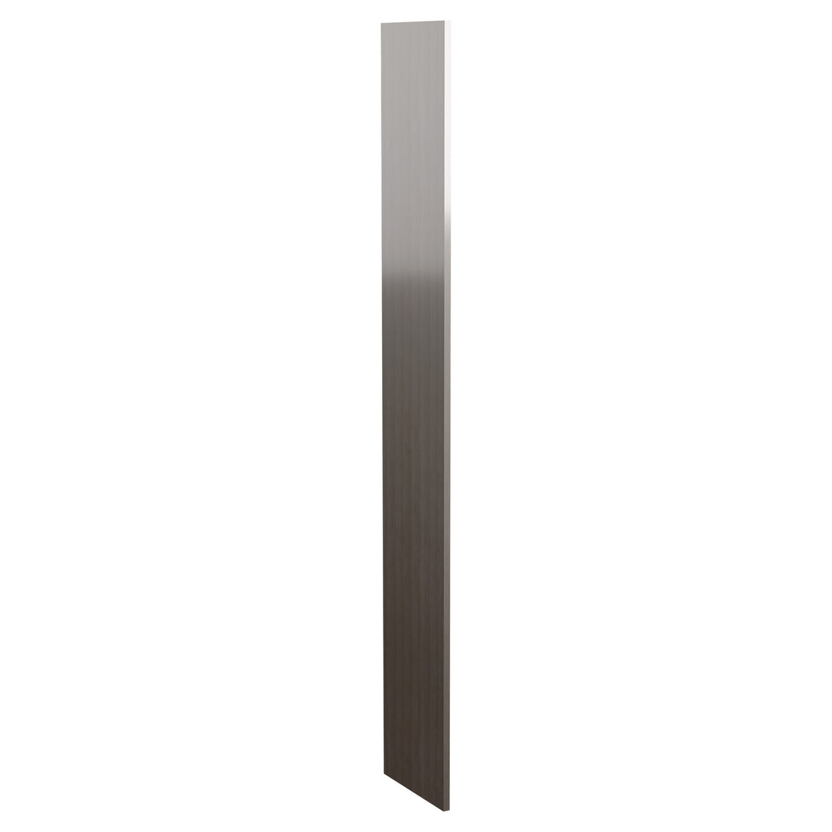 Light gray pre-cut filler wood panel with vertical grain and straight edges
