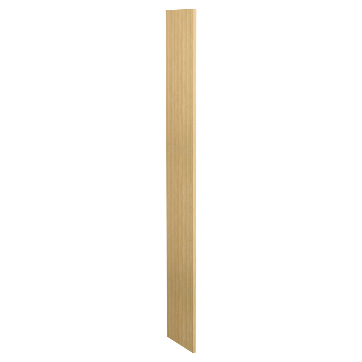 Pre-cut filler wood panel, light natural wood tone, vertical plank for filling gaps
