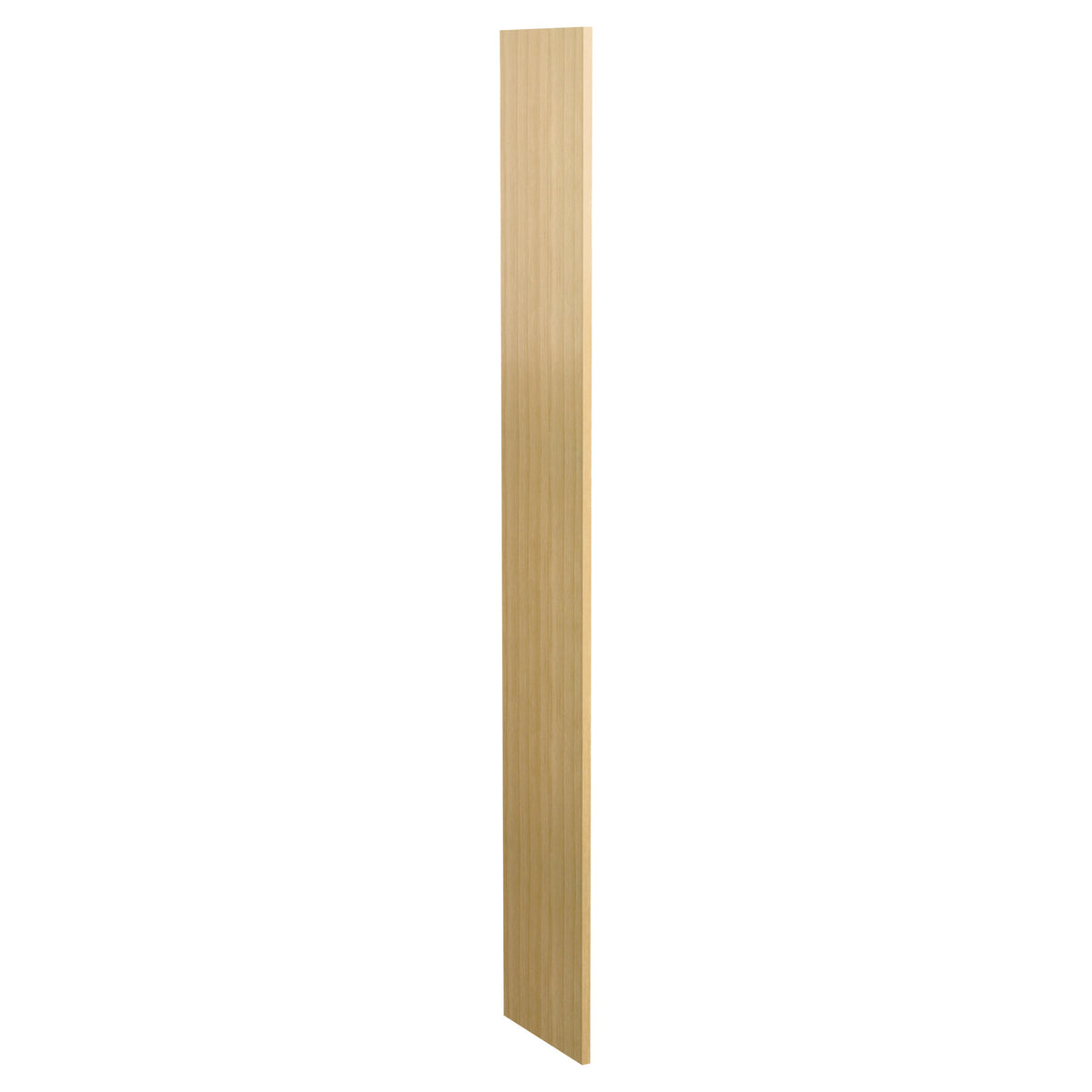 Pre-cut filler wood panel, honey tan wood, vertical board with squared ends