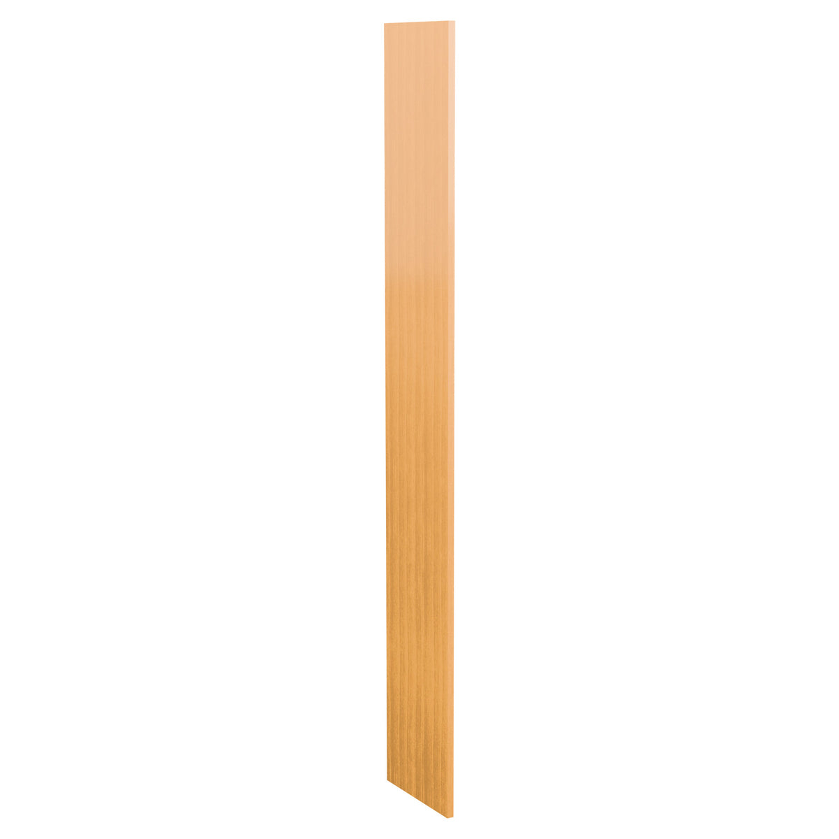 Pre-cut filler wood panel, light orange wood, narrow vertical board with squared ends