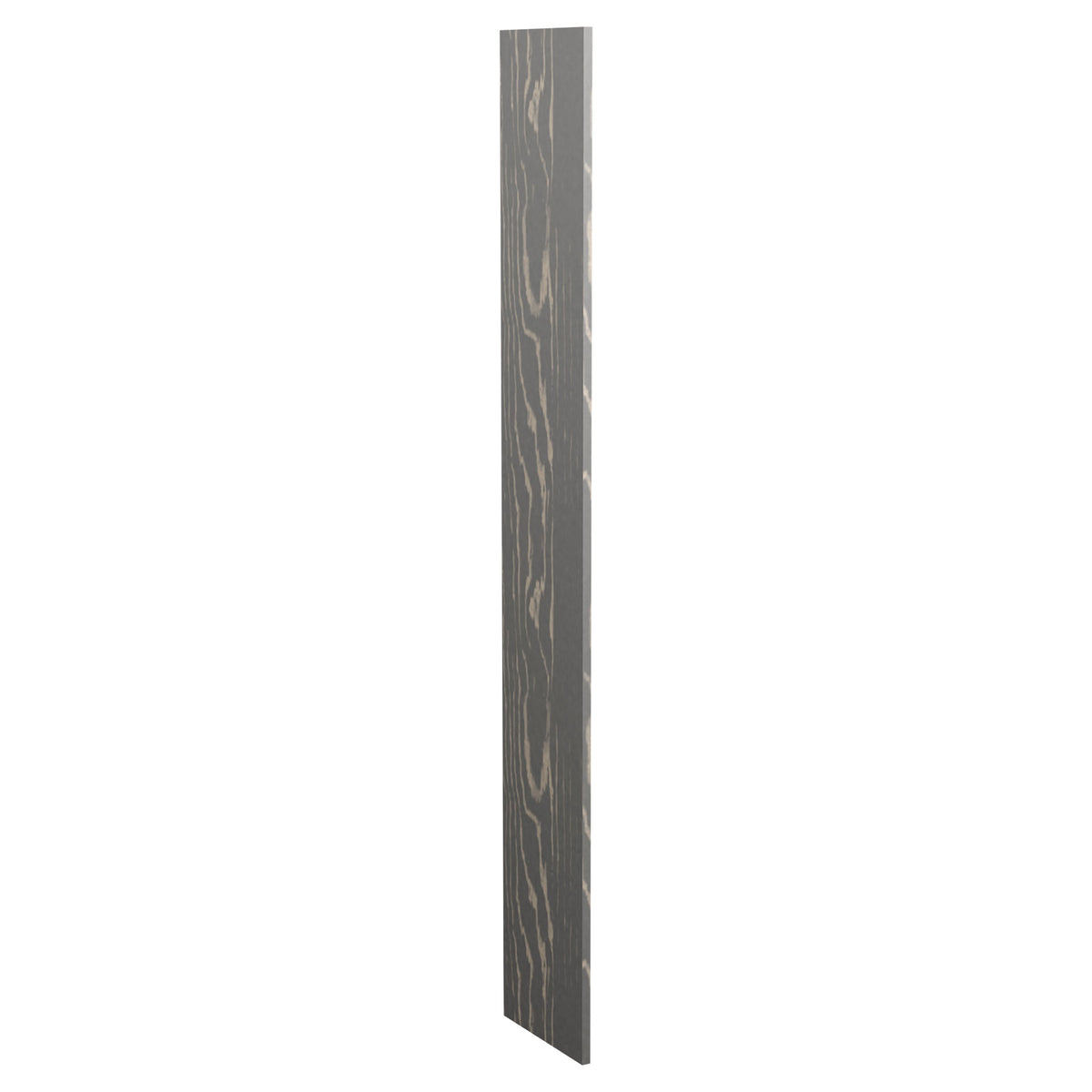 Pre-cut filler wood panel, 12-inch, dark gray with subtle wood grain.