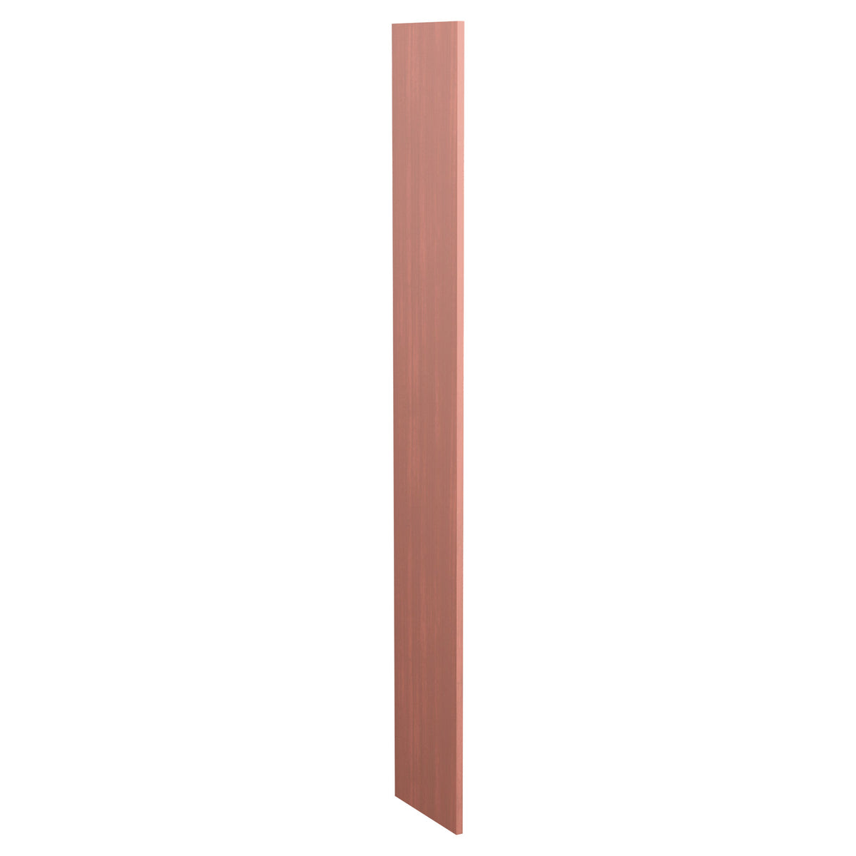 12-inch wood filler panel, warm reddish-brown stain with flat face