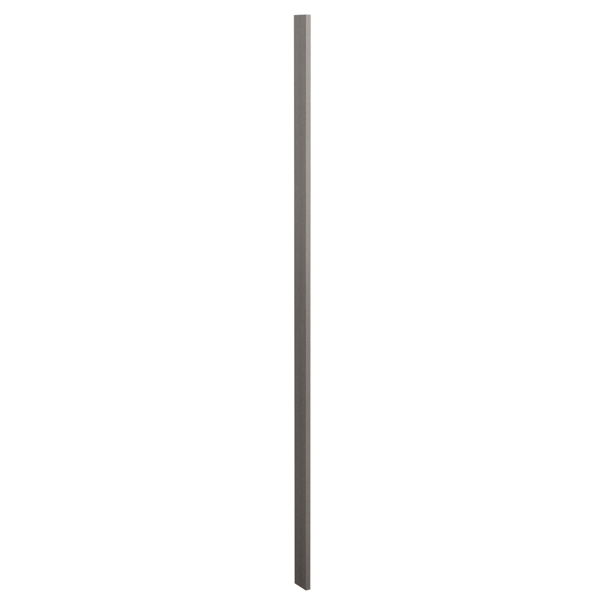 Wood filler strip with dark stain, smooth edge and flat face