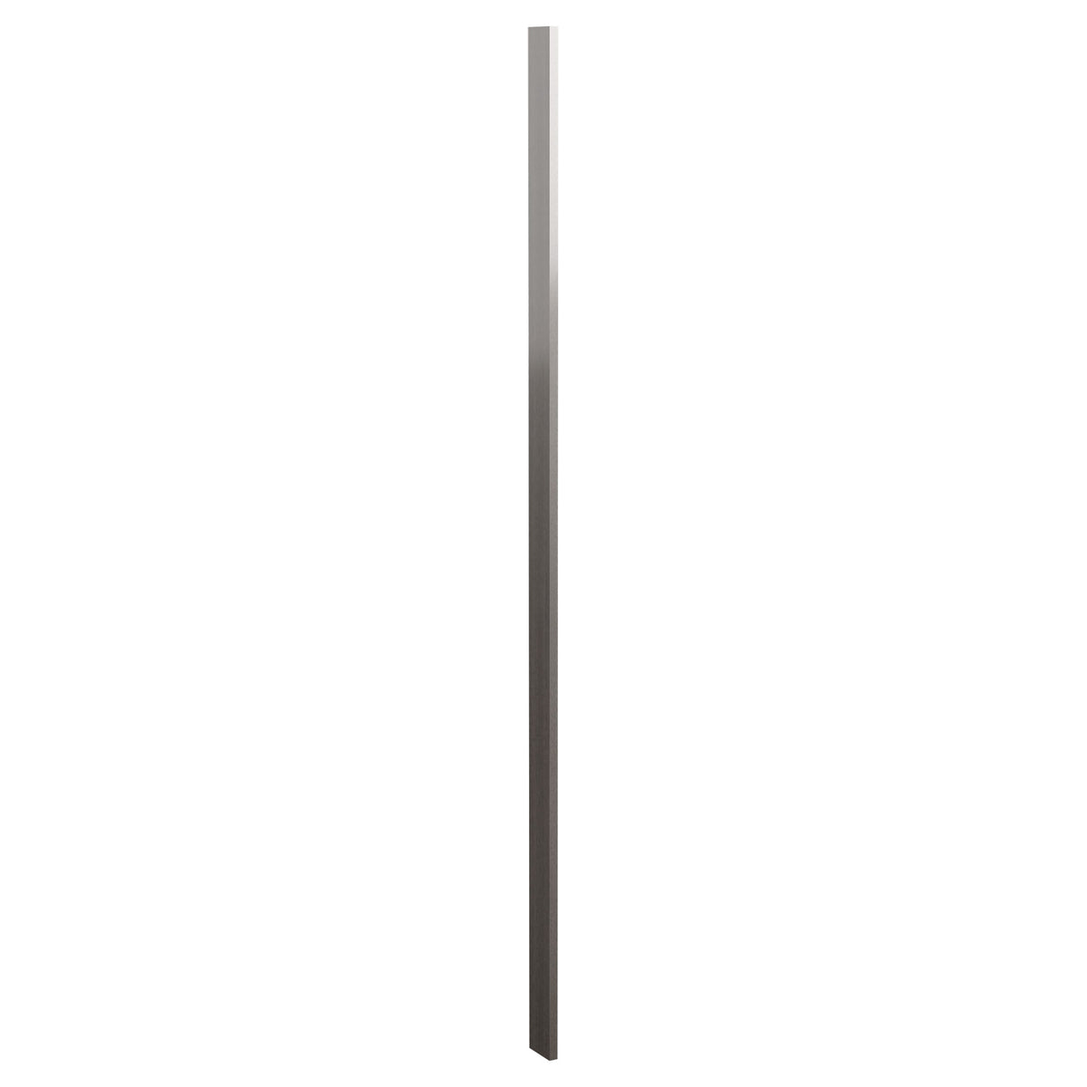 Wood filler strip with medium dark stain, smooth edges and flat face