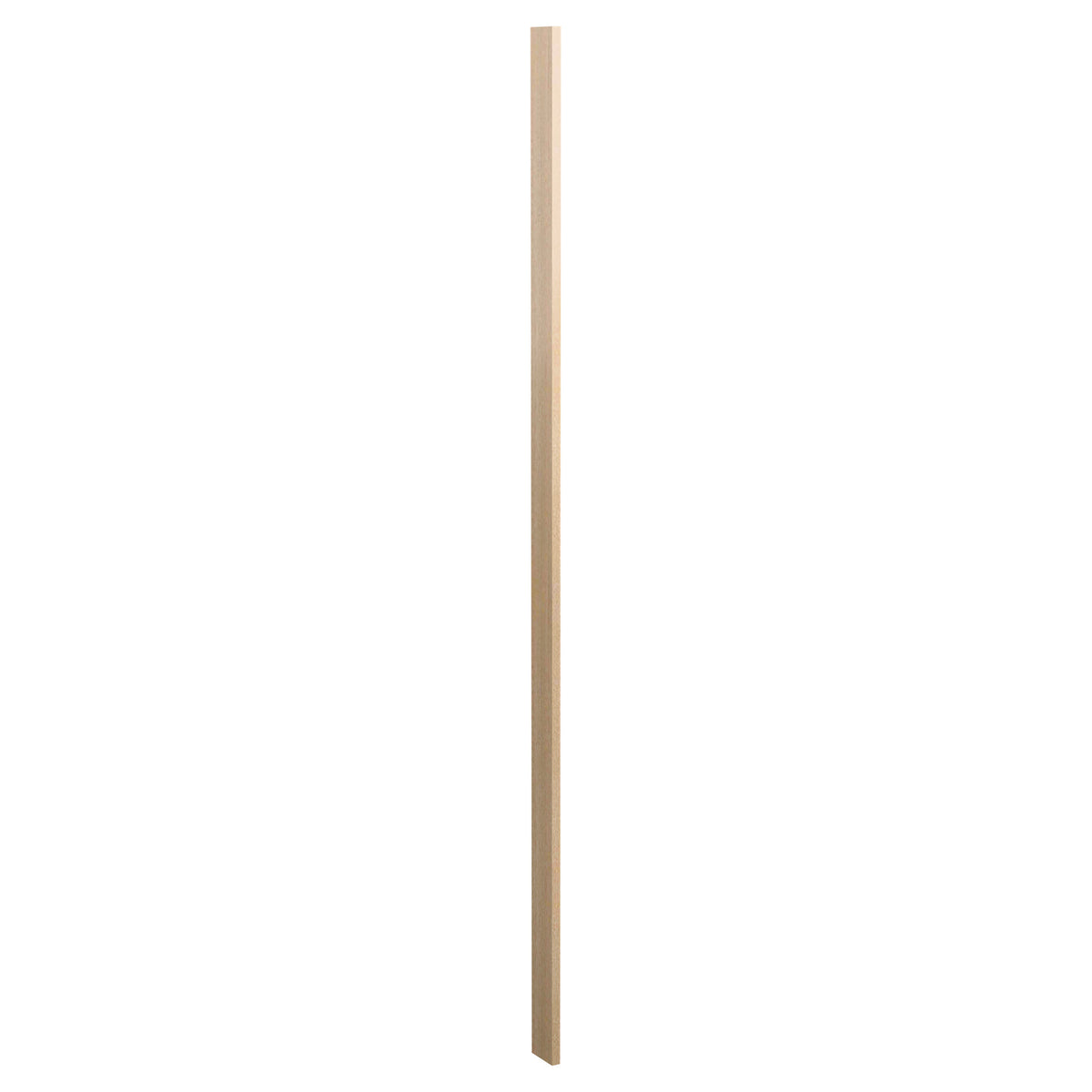 Wood filler strip with pale tan stain, smooth edges and flat face