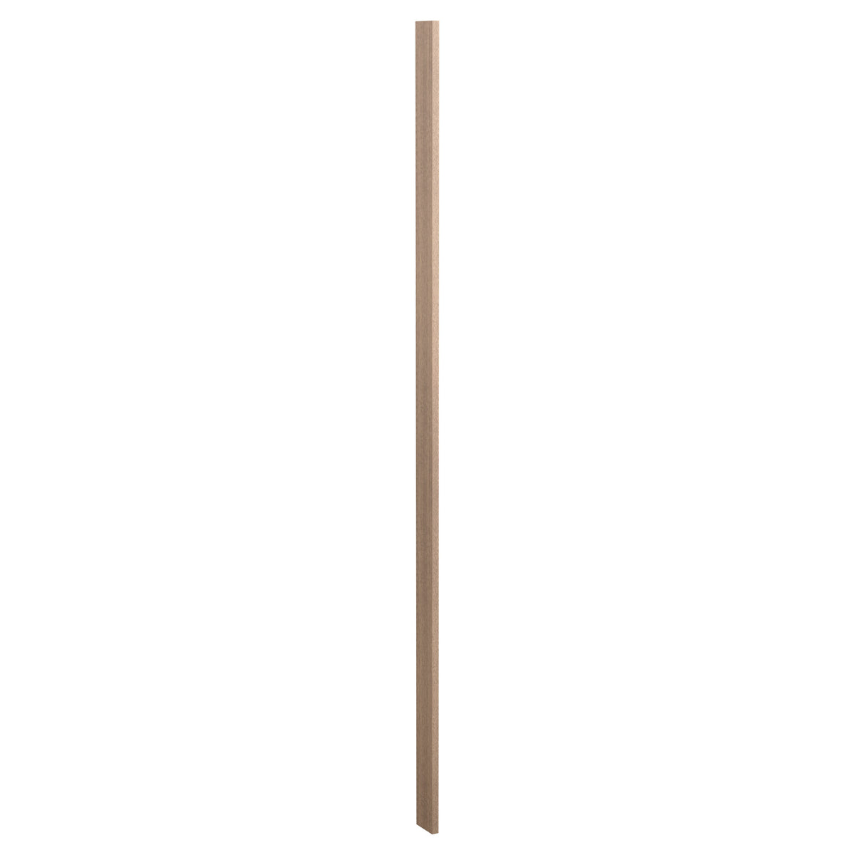 Wood filler strip with light brown stain, smooth edges and flat face