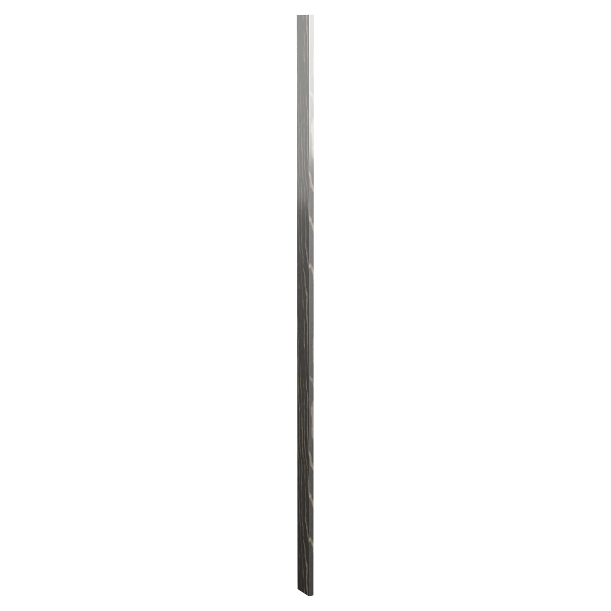 Pre-cut filler wood panel strip, dark gray stained finish, straight edges