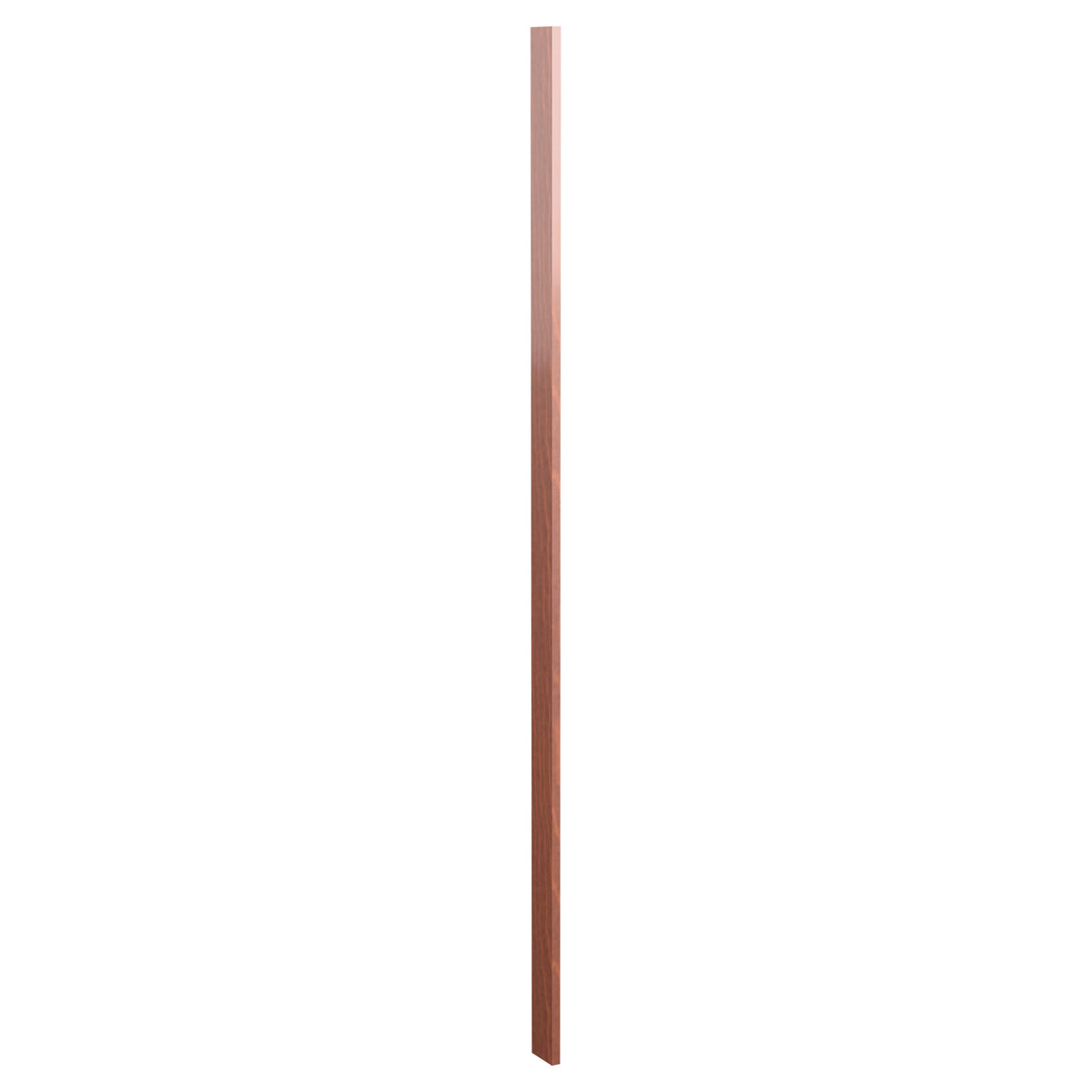 Pre-cut filler wood panel strip, reddish-brown stained finish, narrow rectangular piece