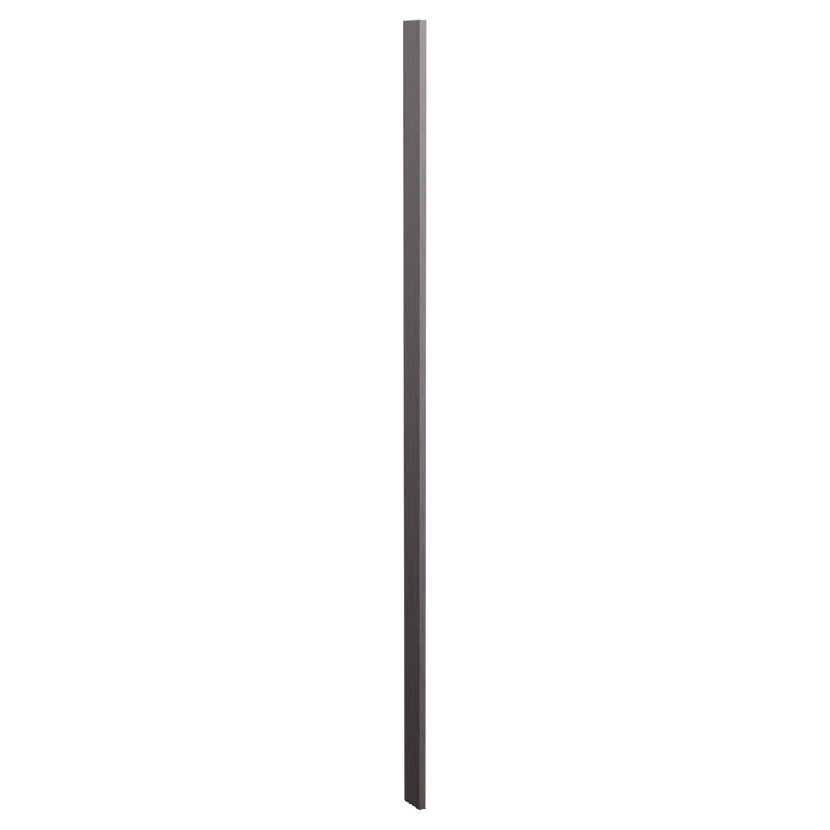 Pre-cut filler wood panel strip, dark charcoal stained finish, straight long board