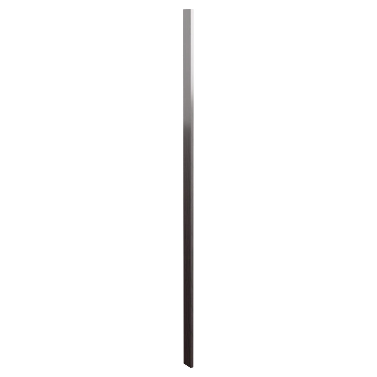 Pre-cut filler wood panel strip, dark gray stained finish, narrow rectangular panel