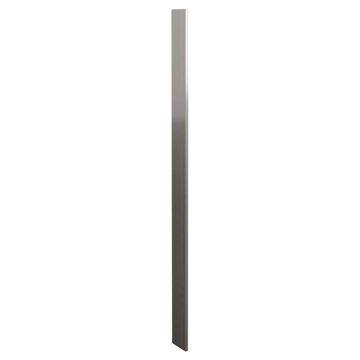 6-inch wood filler panel, charcoal gray stain finish, rectangular edging