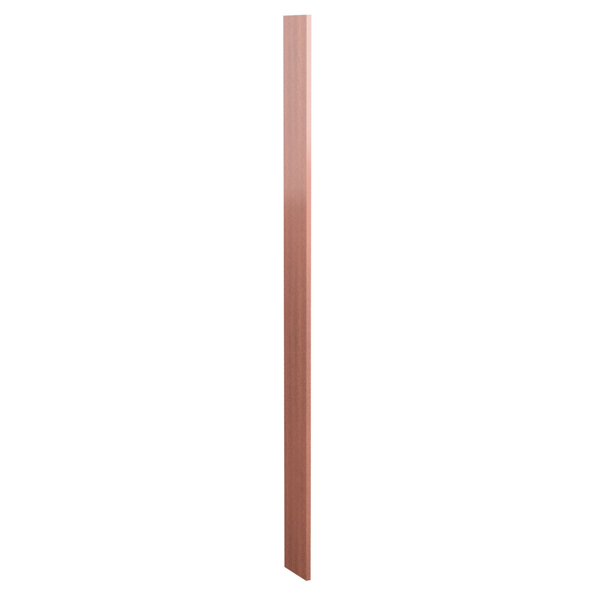 6-inch wood filler panel, muted red-brown stain finish, rectangular edging