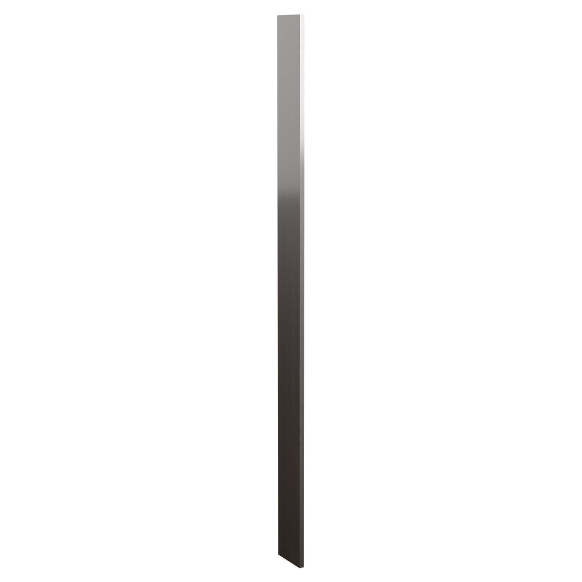 6-inch wood filler panel, medium gray stain finish, rectangular edging