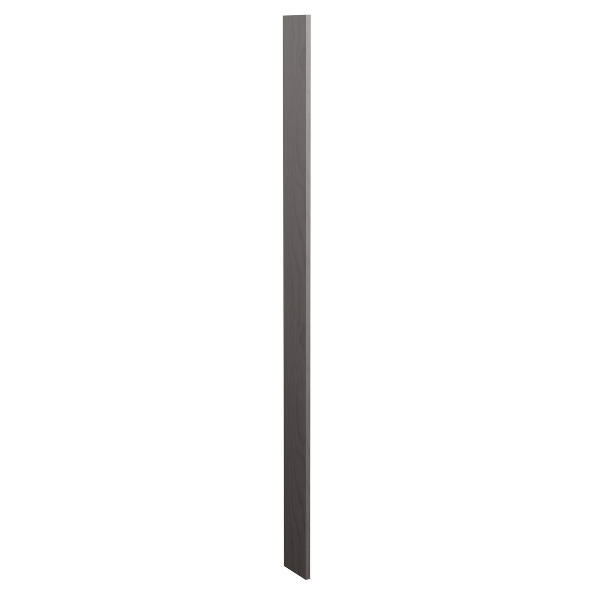 Pre-cut 6 inch wood filler panel, gray stained finish with smooth vertical surface