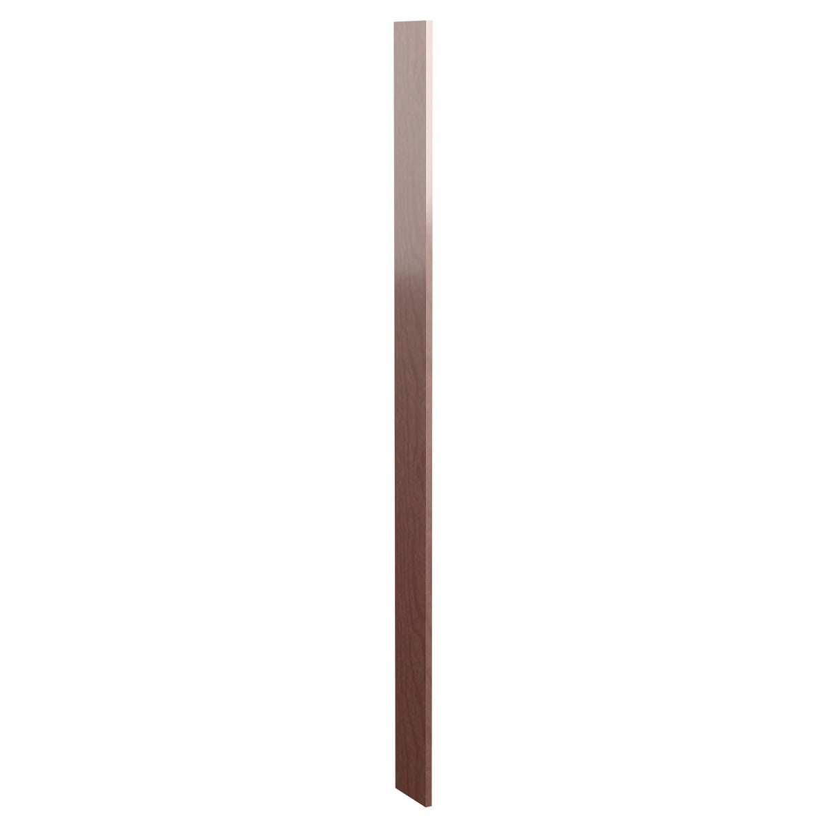 6-inch pre-cut wood filler panel, dark brown stained finish with smooth grain