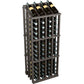 52-bottle wine display rack with circular bottle holders, dark gray frame, front view