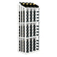 White wine bottle display rack with glass holders and bottles on top