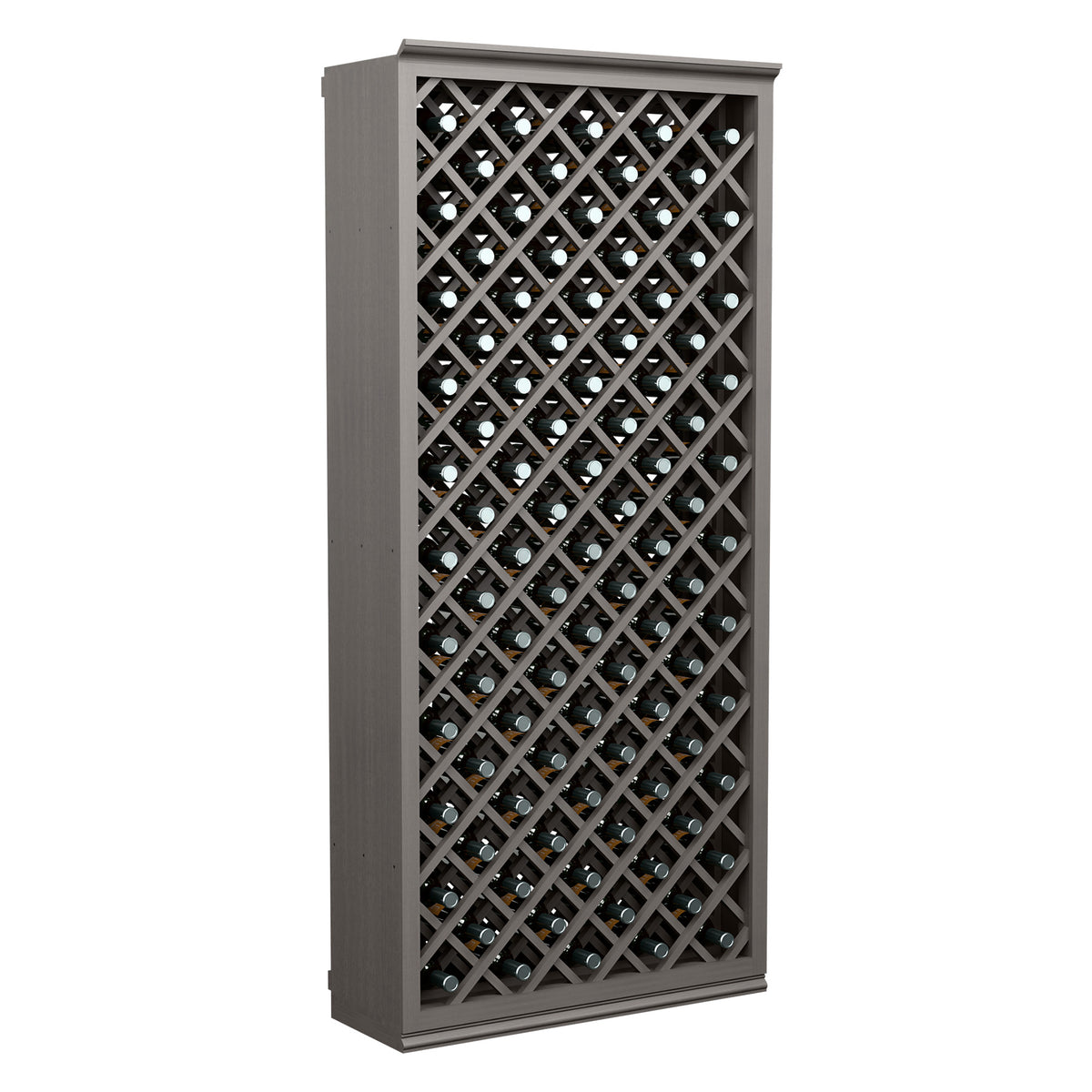 6FT wine bottle cabinet with dark gray diamond lattice, holds bottles