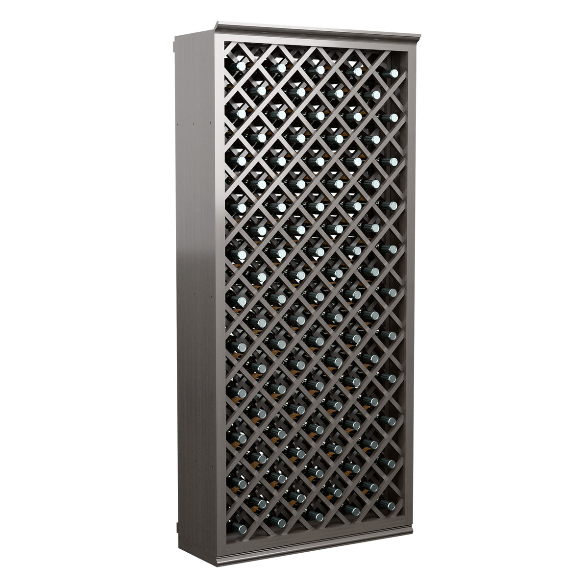 6FT wine bottle cabinet with dark gray frame and diamond wine rack
