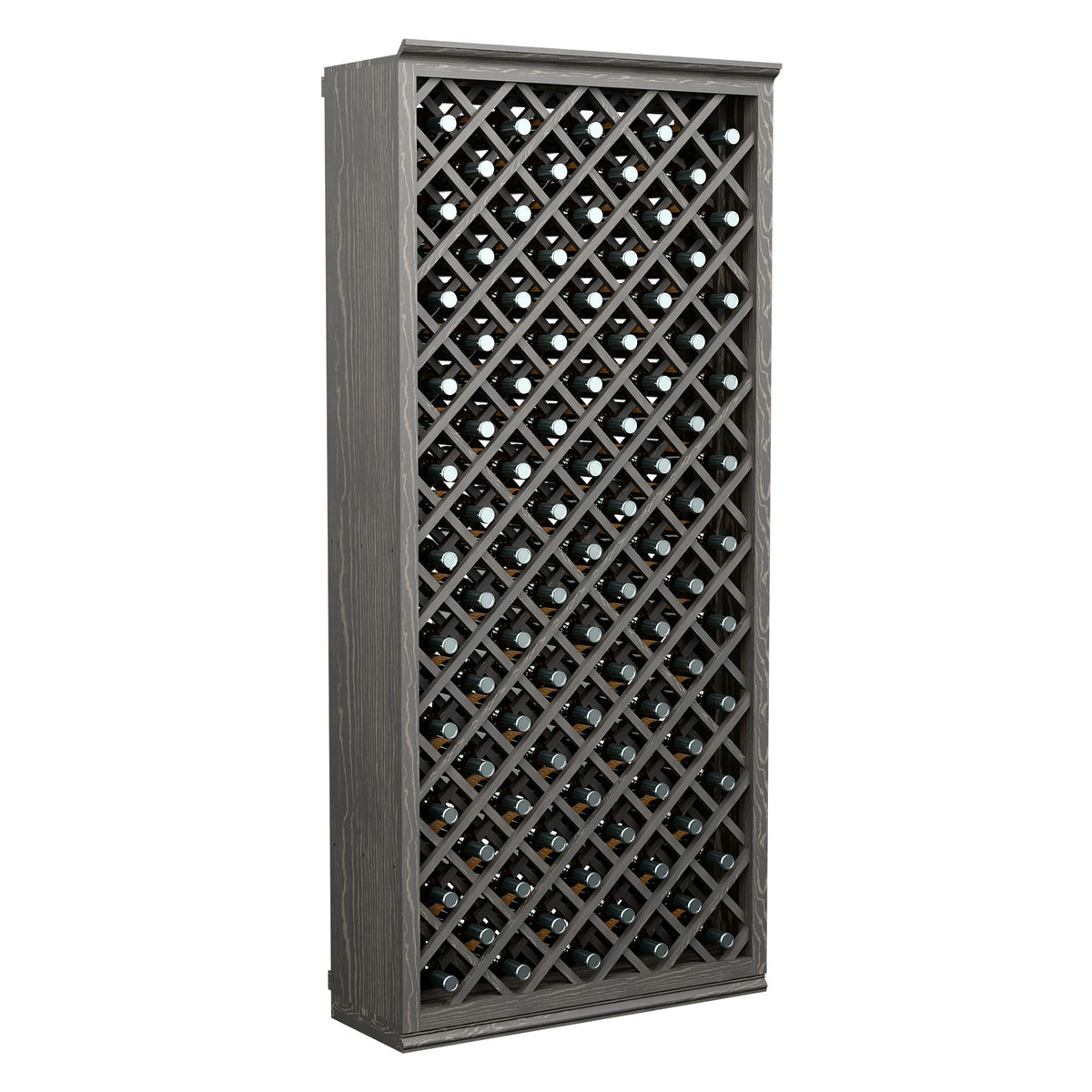 6FT wine bottle storage bin, dark grey diamond lattice front