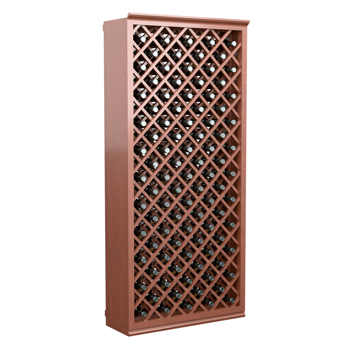6FT wine bottle storage cabinet, red diamond grid with bottle storage openings