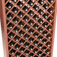 6FT wine bottle storage bin, close-up of red lattice and wine bottles
